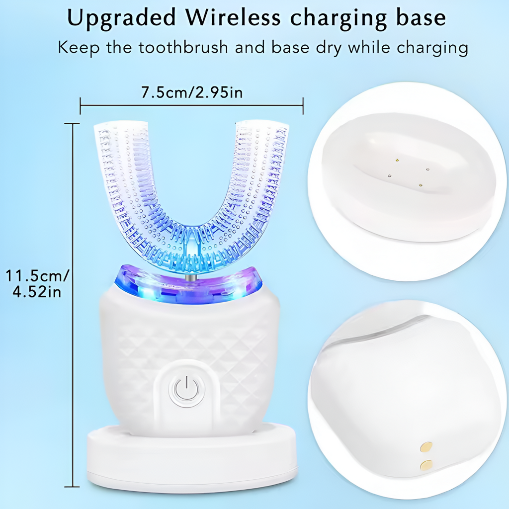 WaveBrush Cepillo Dental Sónico con Cabezal en U de Silicona – Carga USB y Tecnología 360º